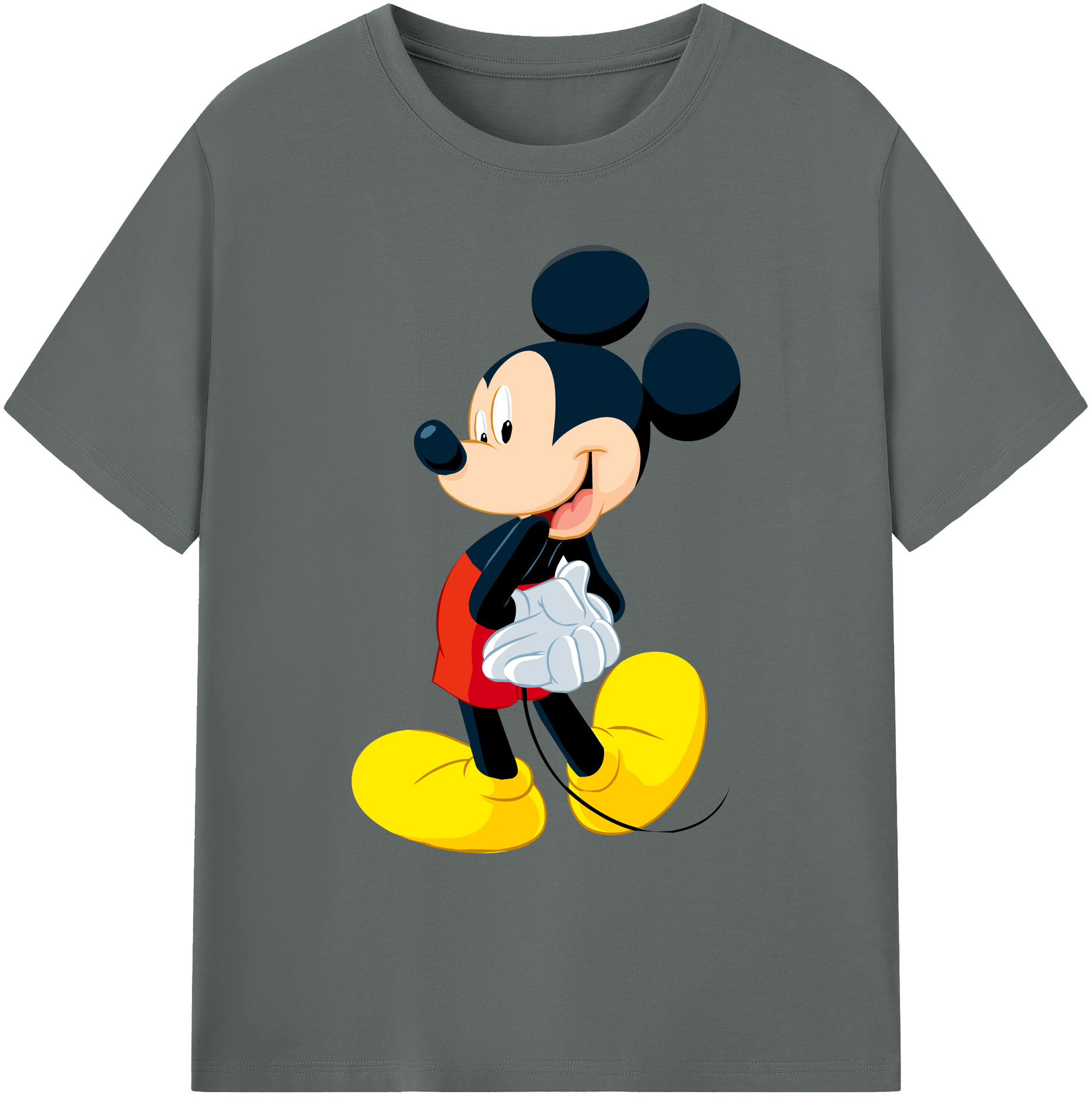 ミッキーマウス Mickey Mouse 綿100％ メンズ半袖Tシャツ｜肌触りやわらか＆通気性